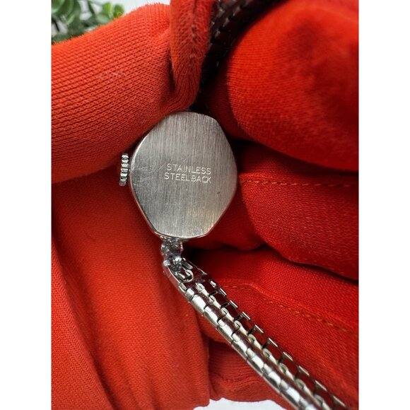 Vintage Lucerne Ladies Watch Rhinestone Silver Tone Antishock Hong Kong 7” Runs - Picture 3 of 11